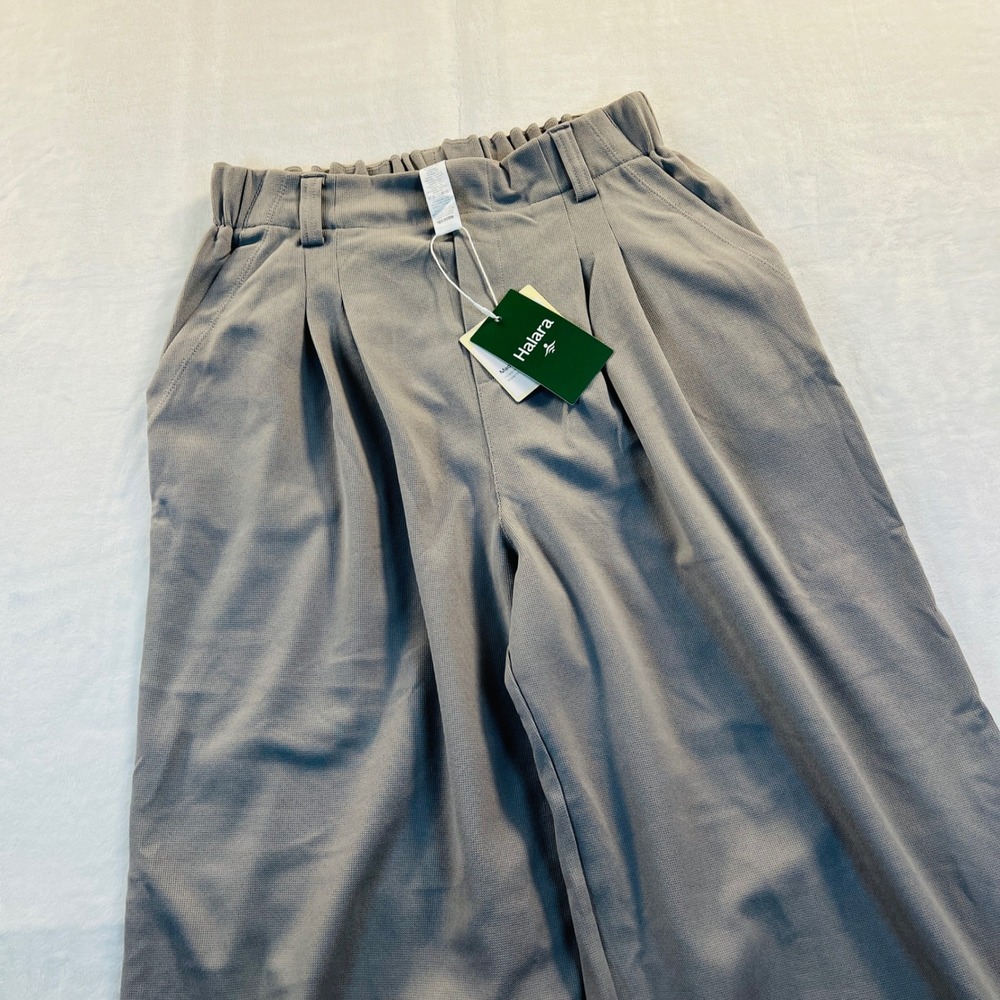 Halara Taupe Grey High Waisted Wide Leg Waffle Knit Work Pants Small Regular